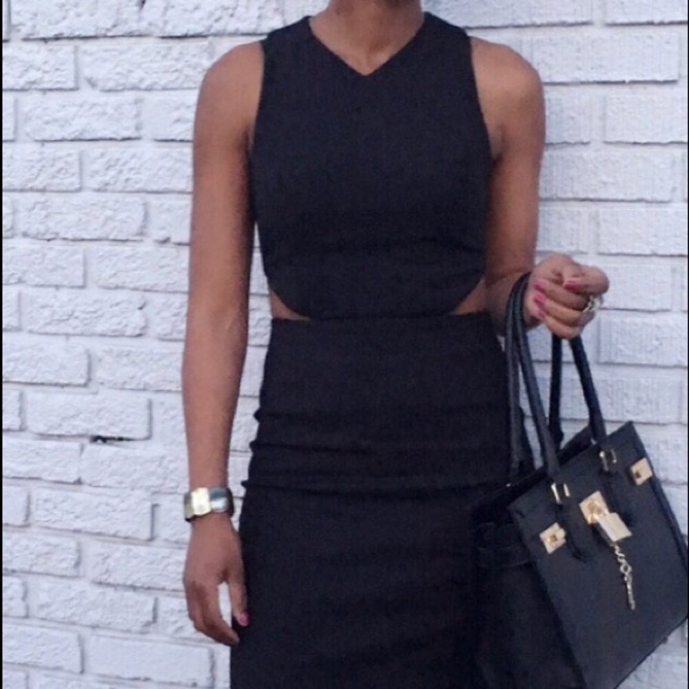 French Connection Black Cut Out Sheath Dress 6